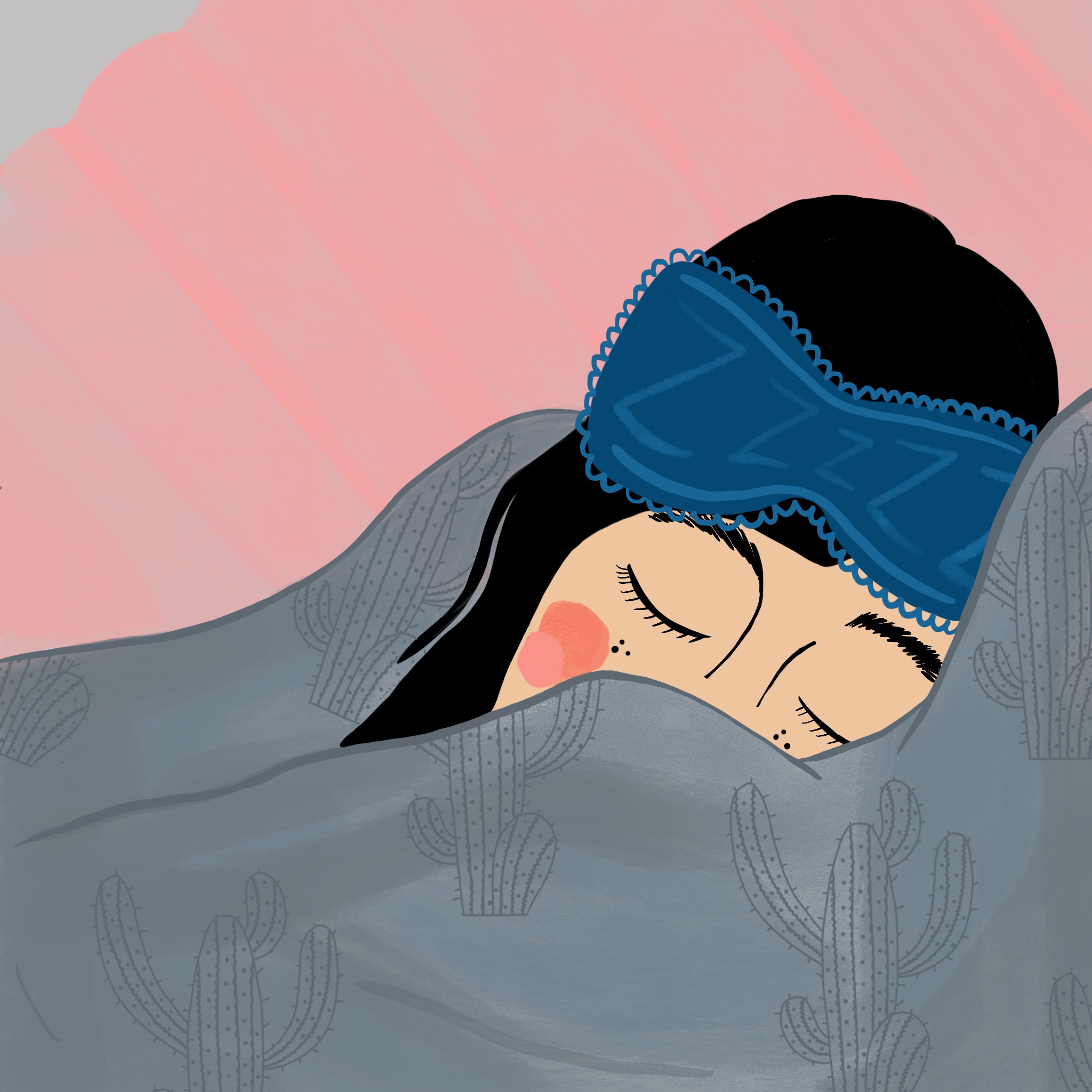 drawing of woman sleeping